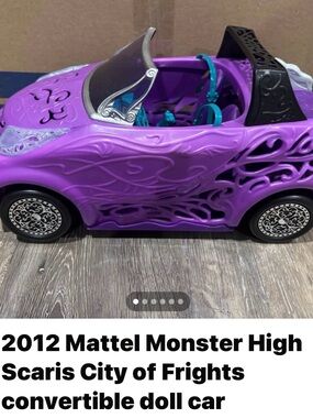 Mattel Monster High Purple Convertible Car with Teal Interior Accents